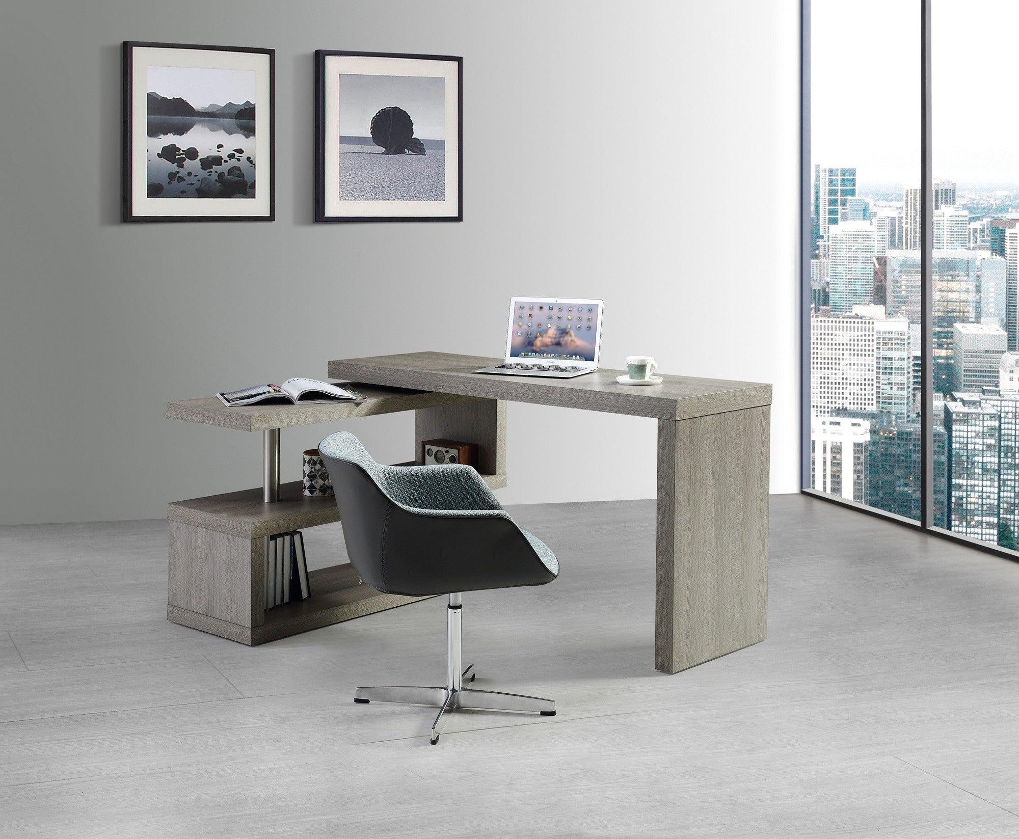 Anna Modern Office Desk in Matte Grey - Euro Living Furniture