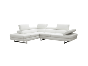 Modernology Italian Leather Sectional in Off White - Euro Living Furniture