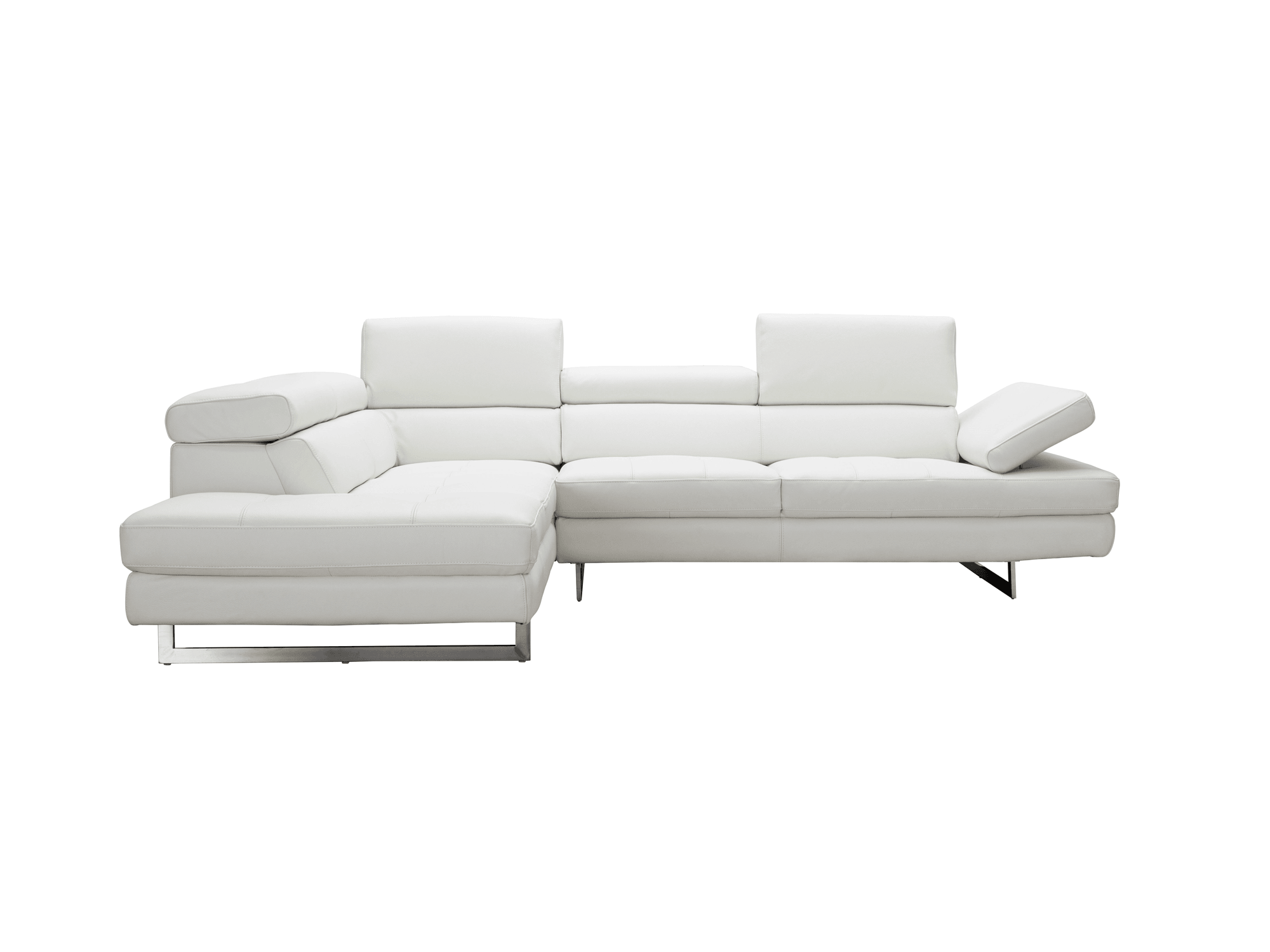 Modernology Italian Leather Sectional in Off White - Euro Living Furniture