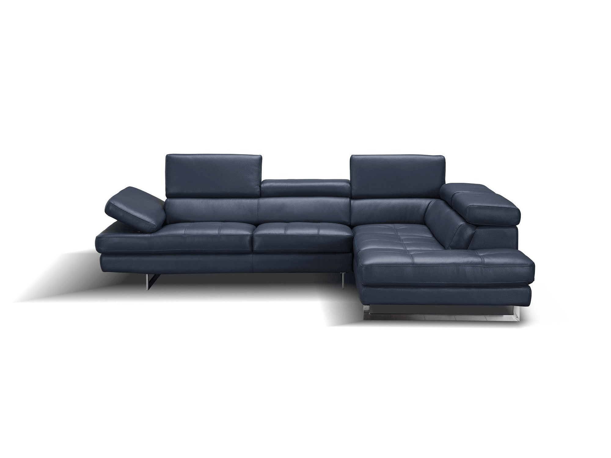 Modernology Italian Leather Sectional in Blue - Euro Living Furniture