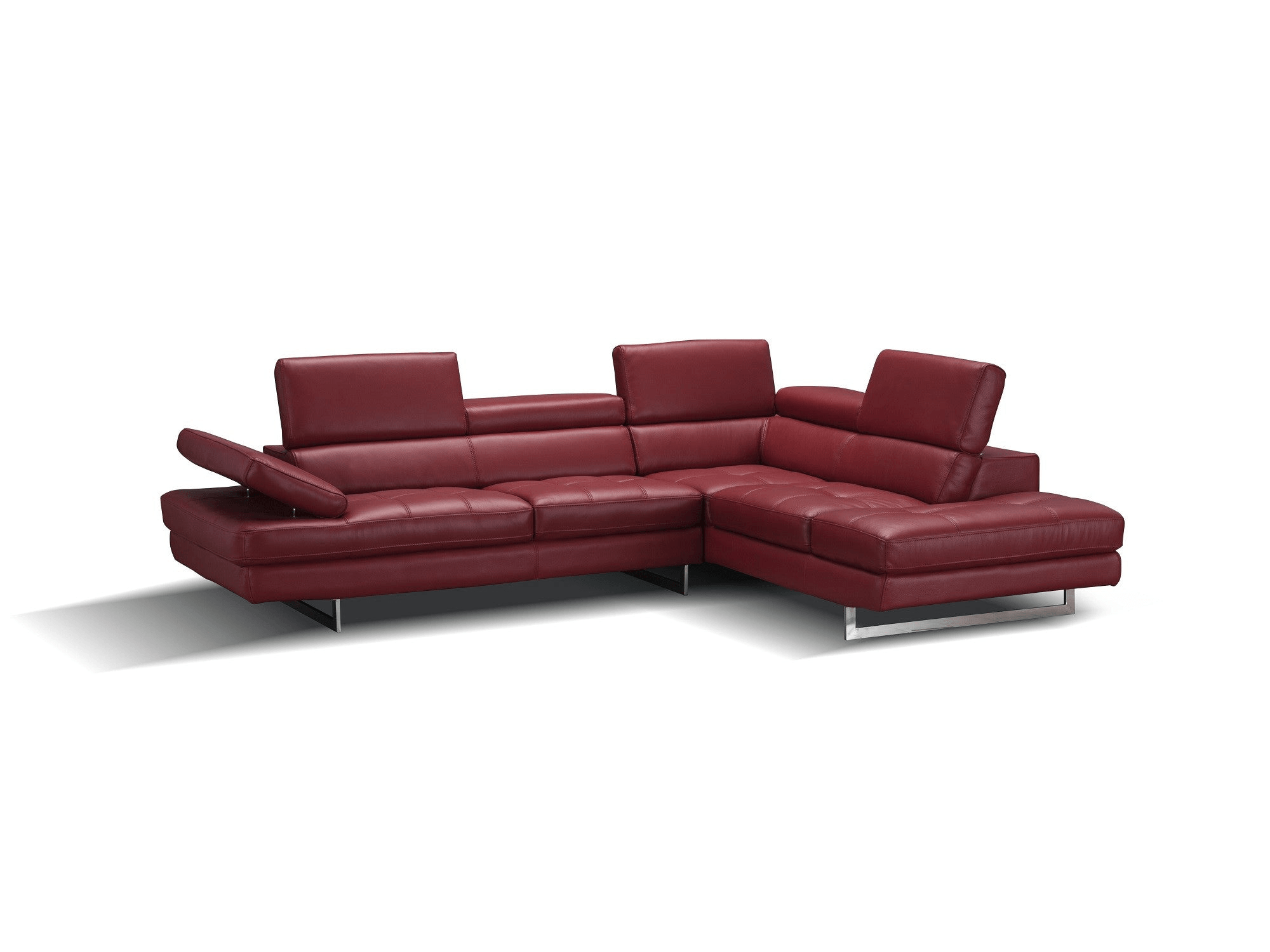 Modernology Italian Leather Sectional in Red - Euro Living Furniture