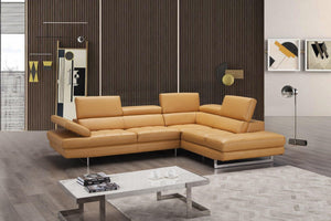 Agata Italian Leather Sectional in Freesia - Euro Living Furniture