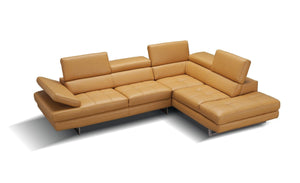 Agata Italian Leather Sectional in Freesia - Euro Living Furniture