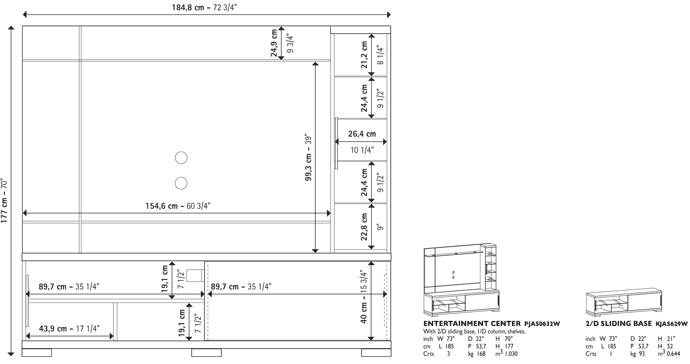 Asti TV Stand - Euro Living Furniture