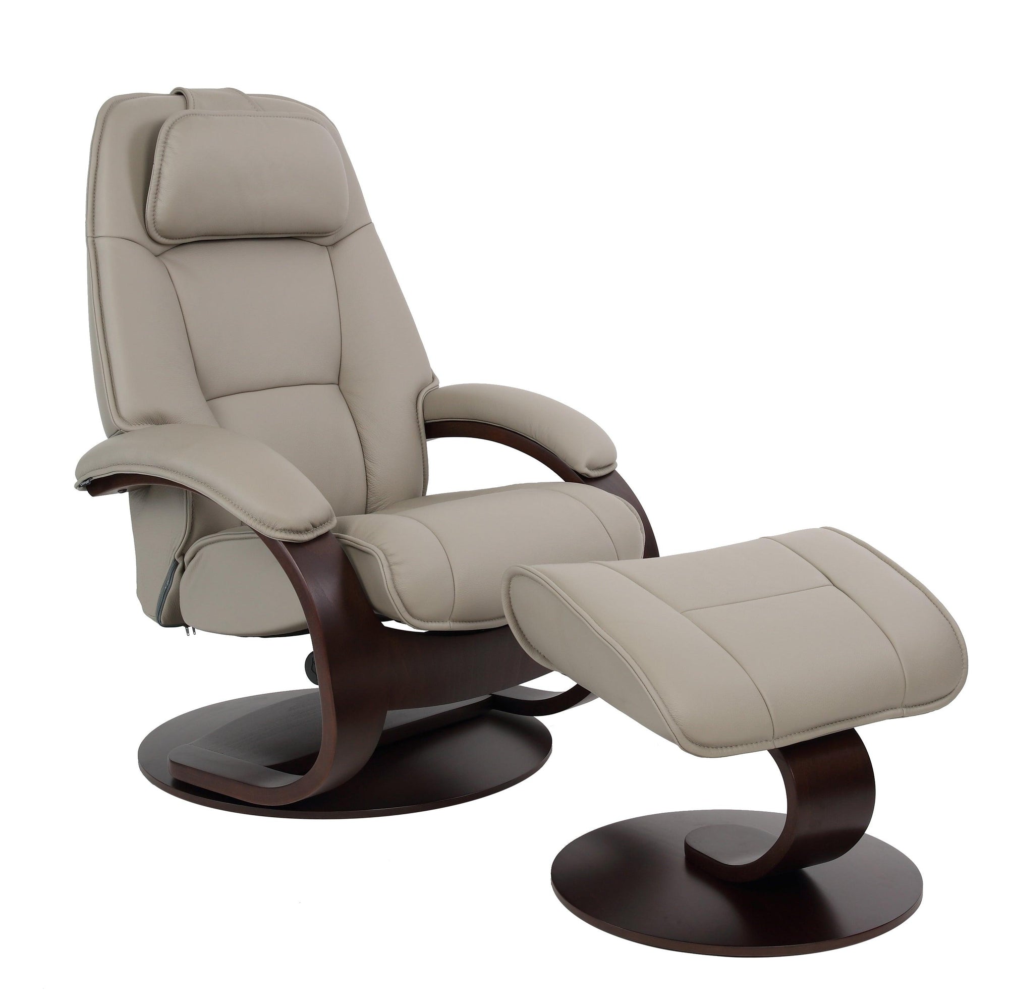 Admiral C Leather Reclining Chair in Cement - Euro Living Furniture