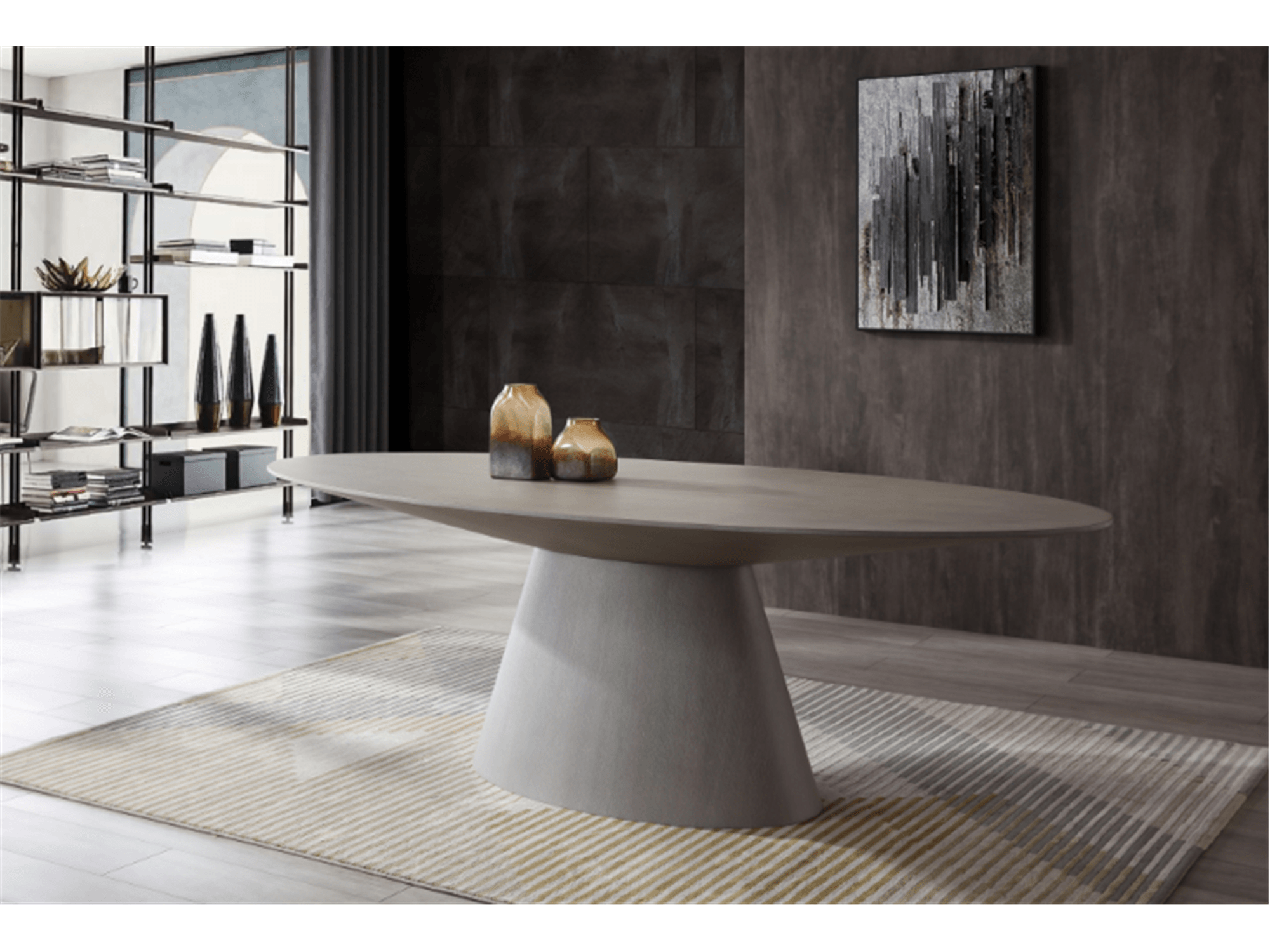 Brody Oval Dining Table - Euro Living Furniture