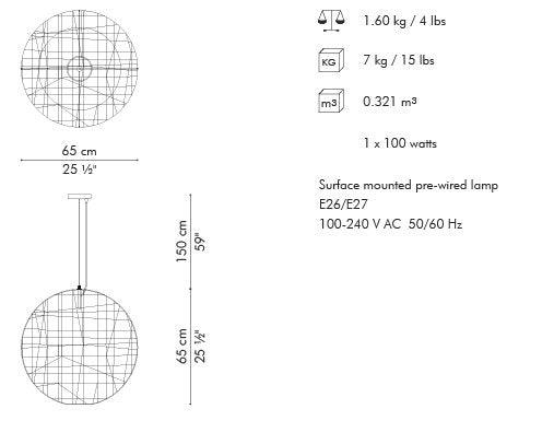 C U C ME HANGING LAMP (ROUND MEDIUM) - Euro Living Furniture