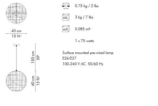 C U C ME HANGING LAMP (ROUND SMALL) - Euro Living Furniture