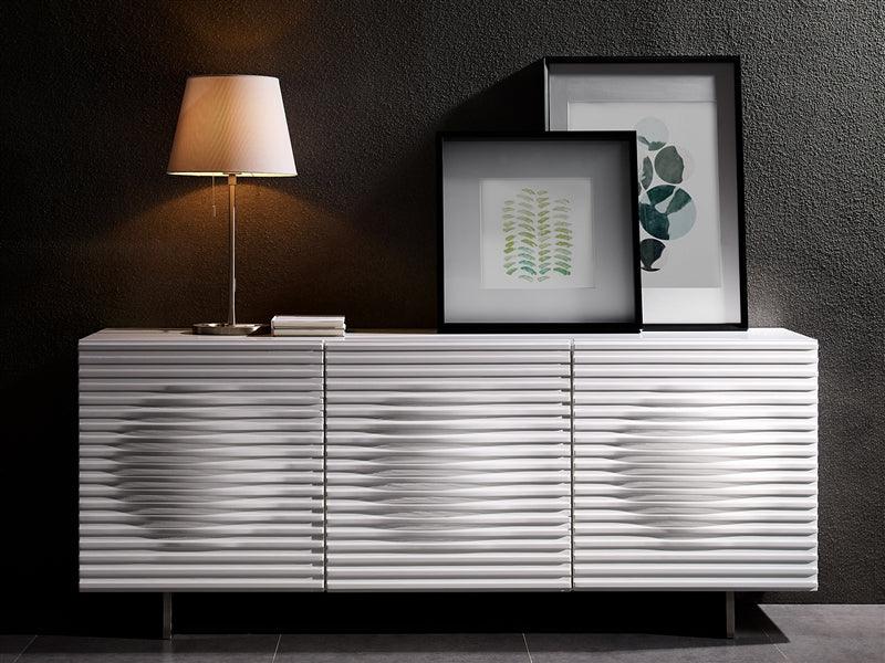Luna White Lacquer Buffets - Euro Living Furniture