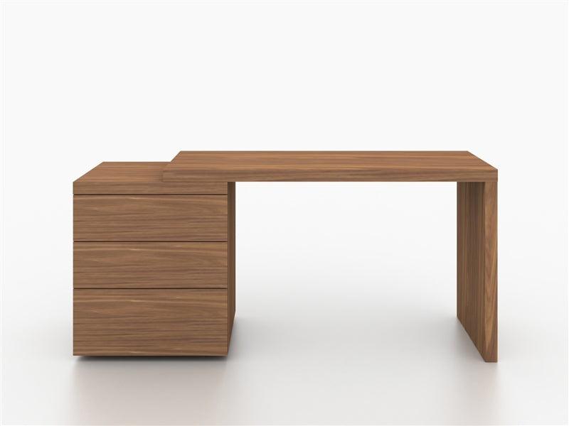 Nero Extendable Walnut Office Desk - Euro Living Furniture