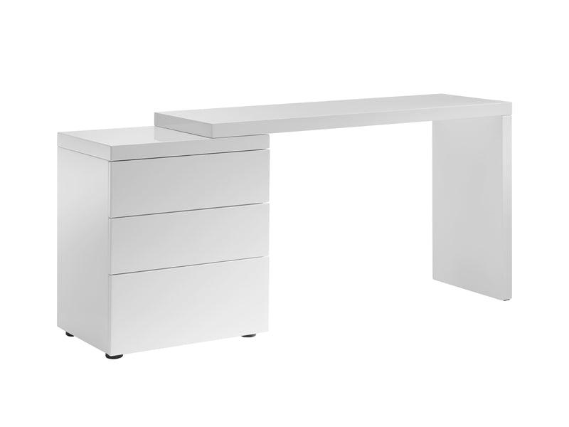 Nero Extendable White Lacquer Office Desk - Euro Living Furniture