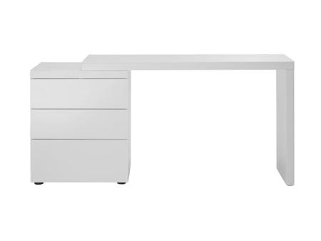 Nero Extendable White Lacquer Office Desk - Euro Living Furniture