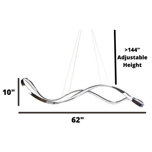 Xander LED Chandelier // Chrome Finish - Euro Living Furniture