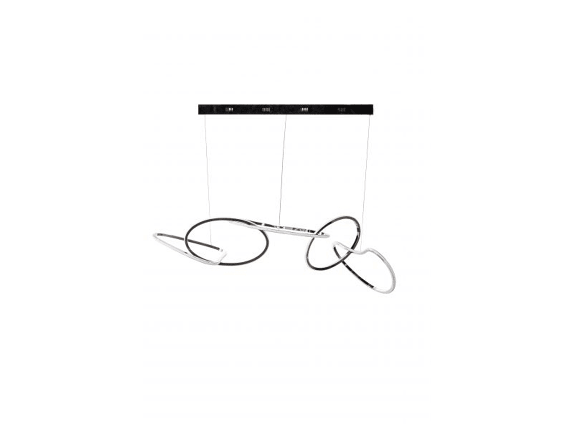 LED Hoops Chandelier // Chrome Finish - Euro Living Furniture