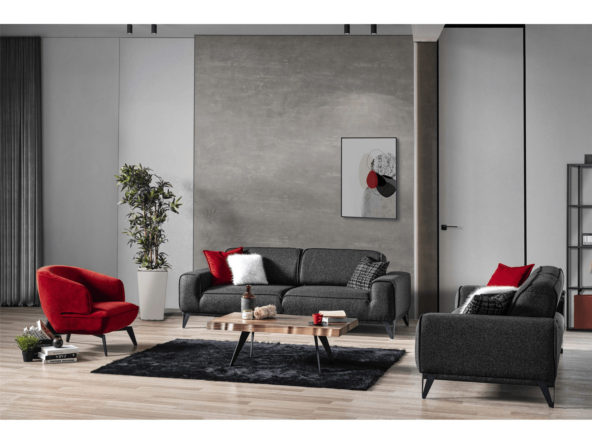 Mersin Accent Chair Red Euro Living Furniture