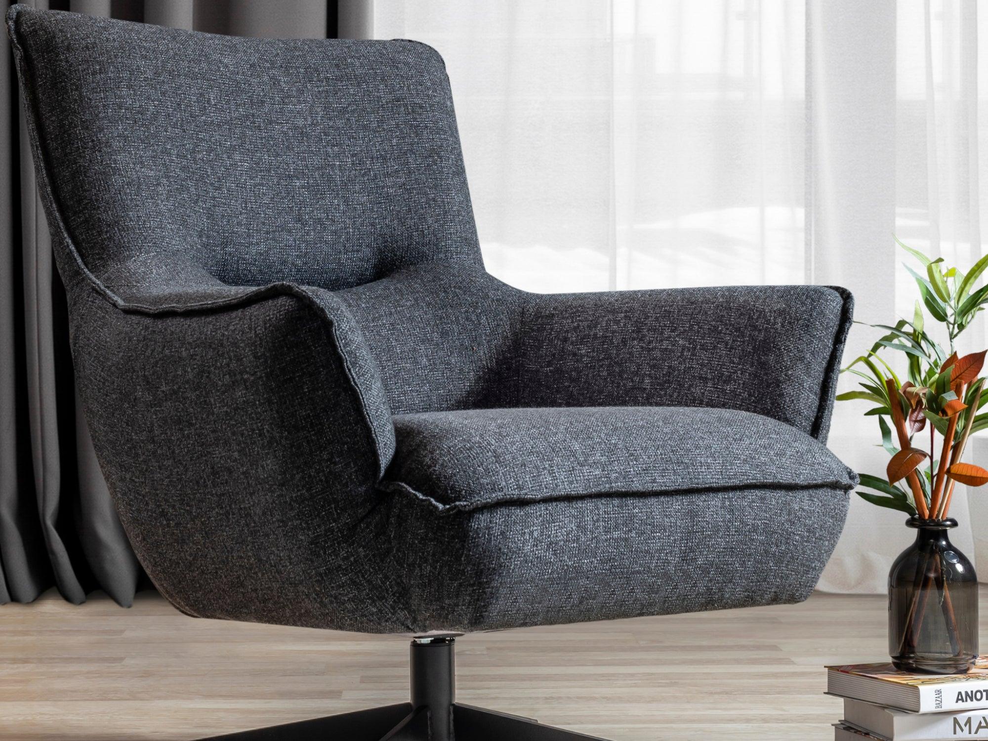 Forrest Swivel Chair Dary Grey - Euro Living Furniture