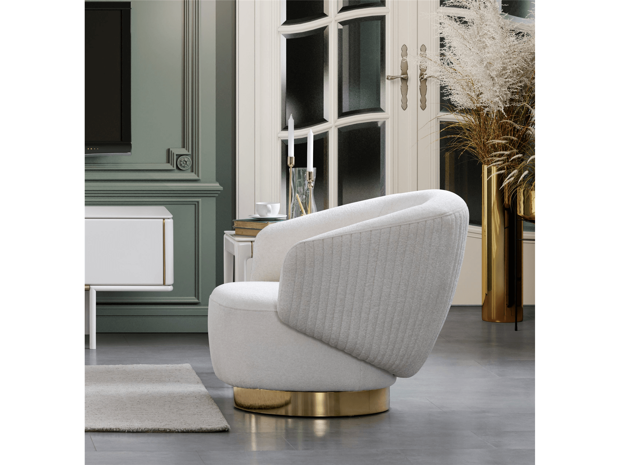 Erzin Swivel Accent Chair - Euro Living Furniture