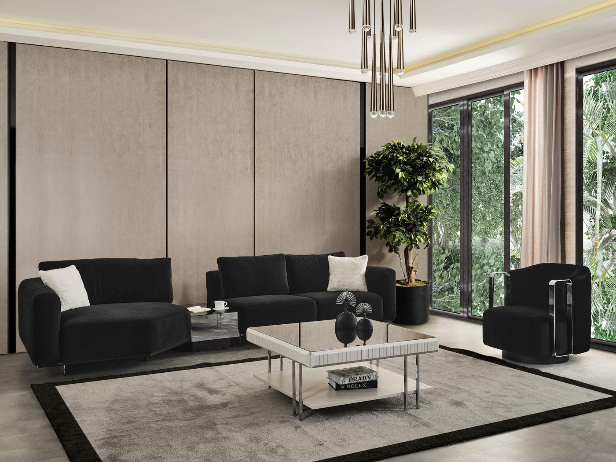 Caiden Accent Armchair Black - Euro Living Furniture