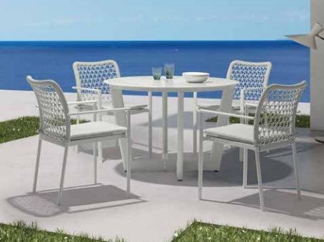 Amberly Dining Table in Light Grey - Euro Living Furniture