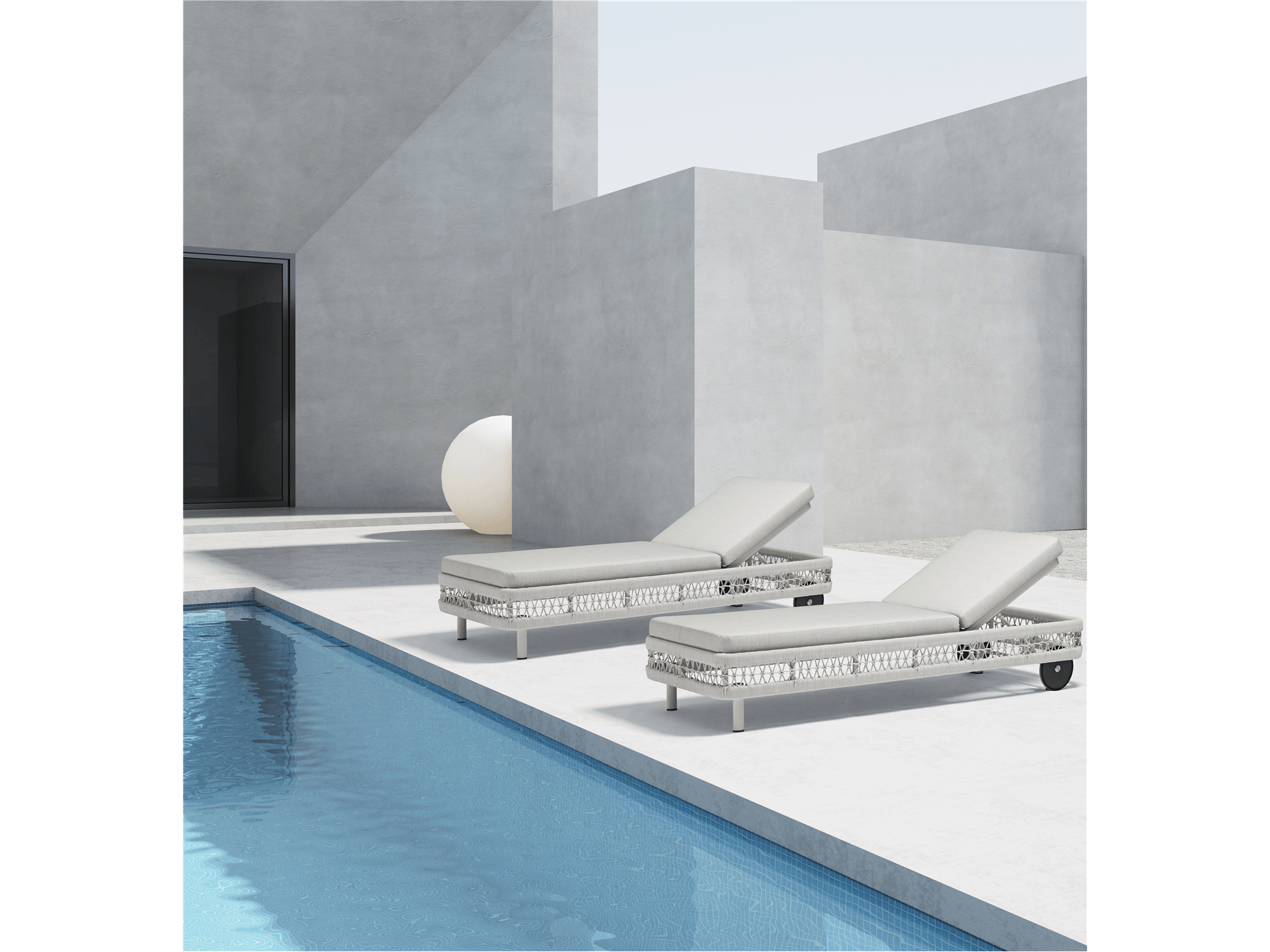 Amberly Chaise Lounge In Light Grey - Euro Living Furniture