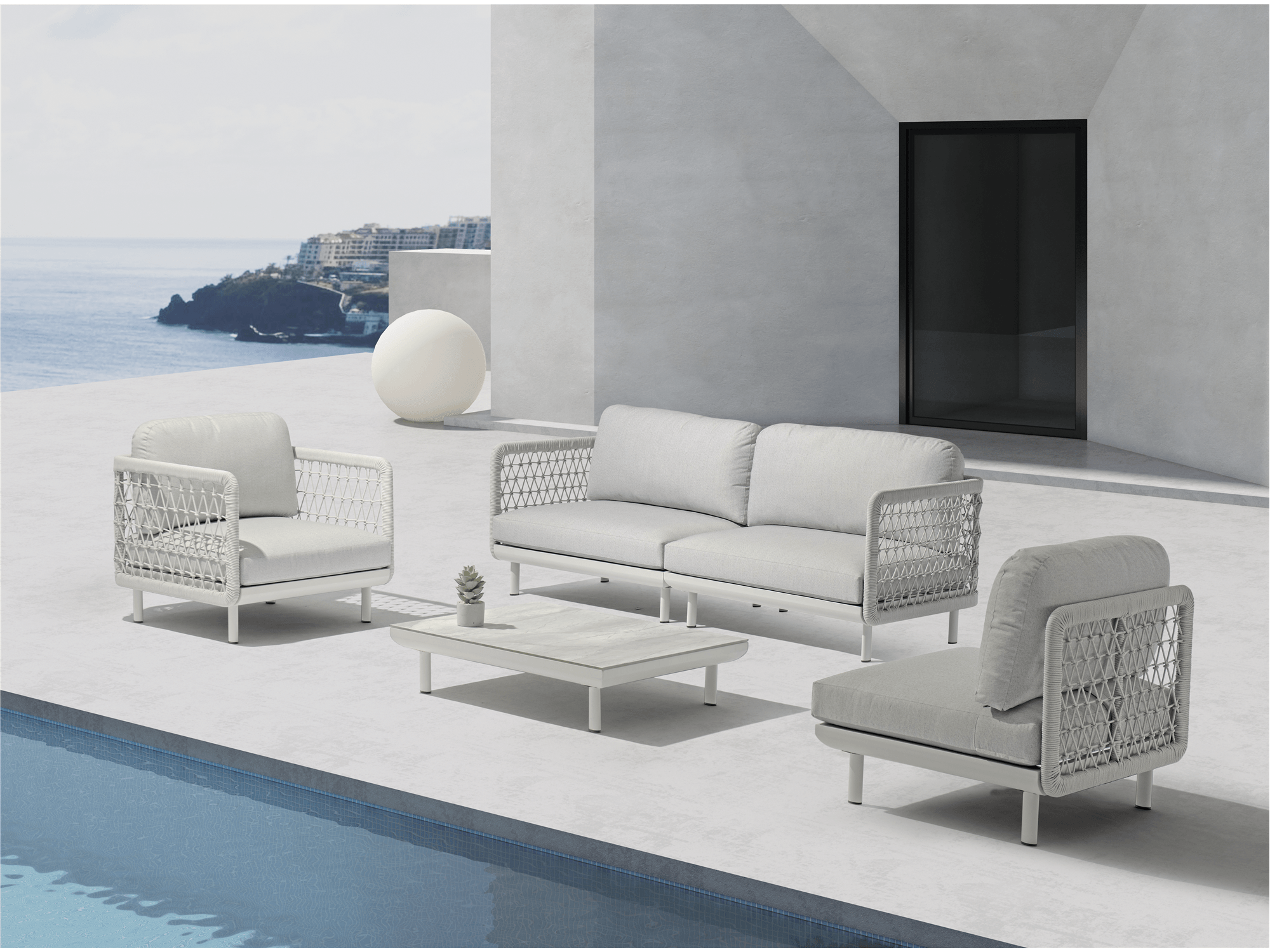 Amberly Armless Chair in Light Grey - Euro Living Furniture