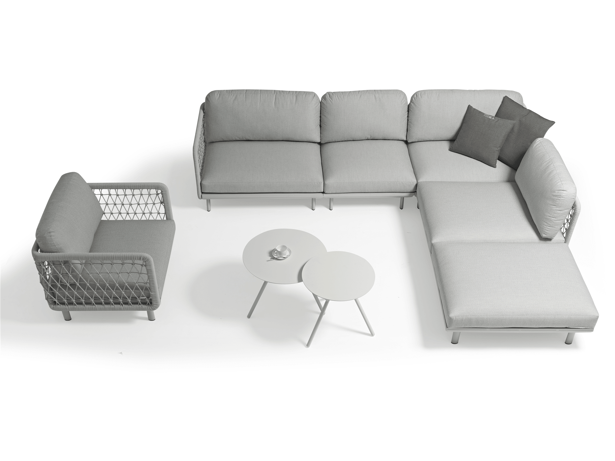 Amberly Deep Armless Chair in Light Grey - Euro Living Furniture