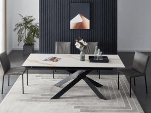 Platinum Extension Dining Table - Euro Living Furniture