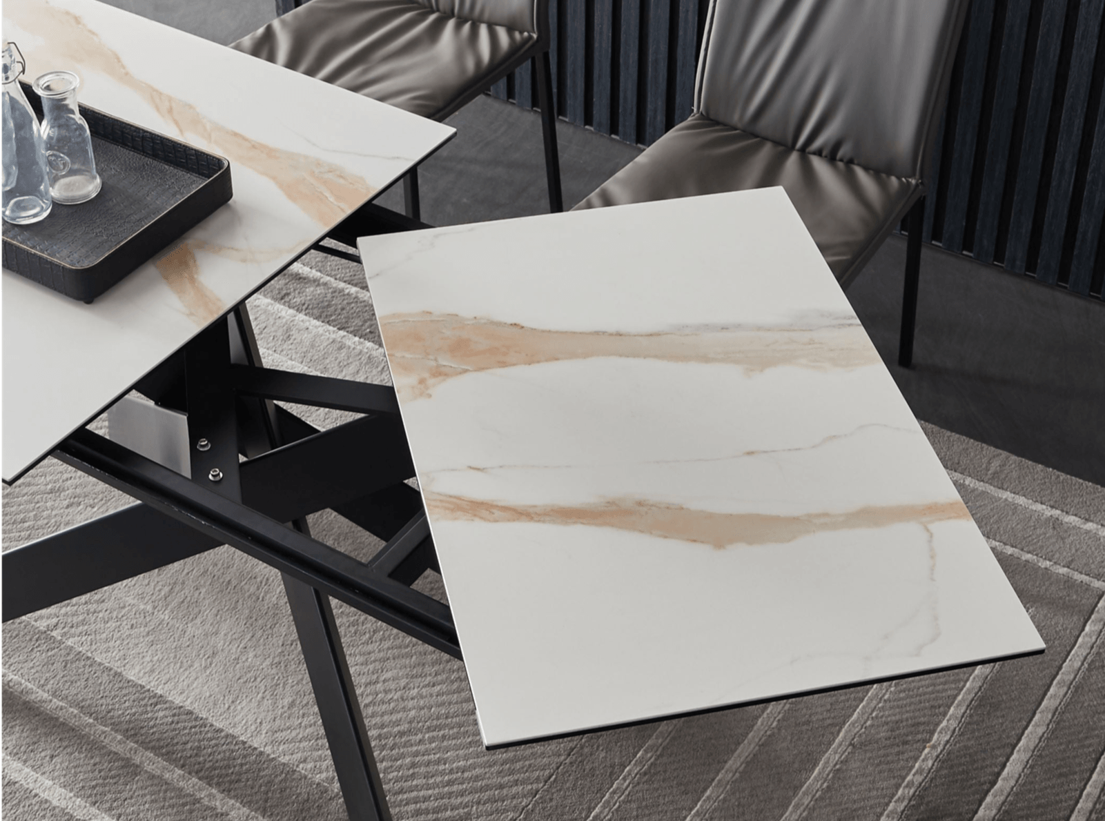 Platinum Extension Dining Table - Euro Living Furniture