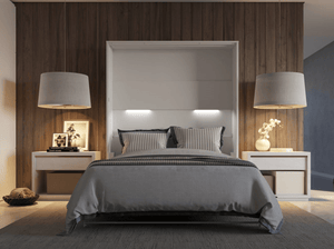 BETH Vertical European Queen Wall bed with LED - Euro Living Furniture