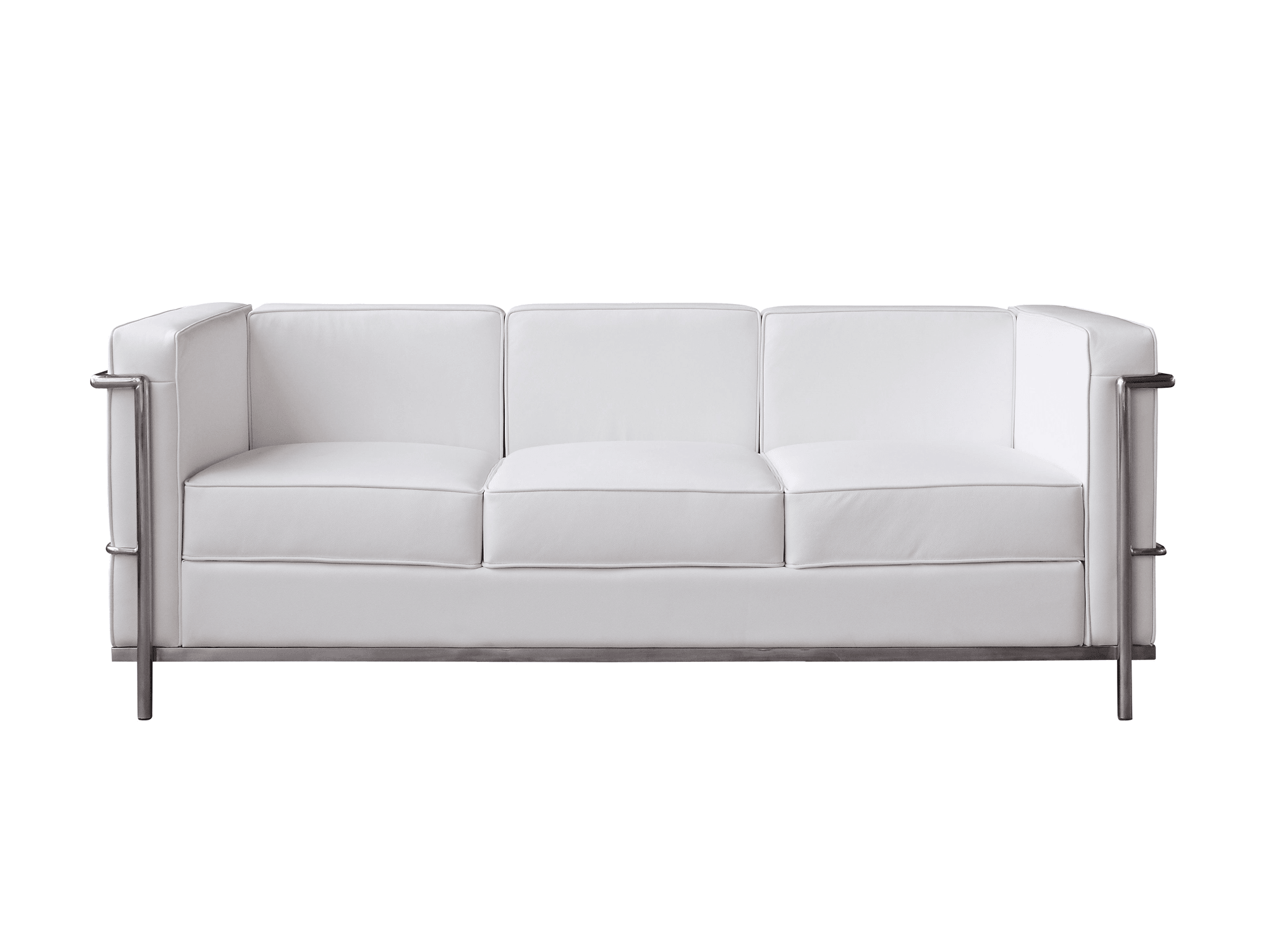 Optimum Italian Leather Sofa in White - Euro Living Furniture