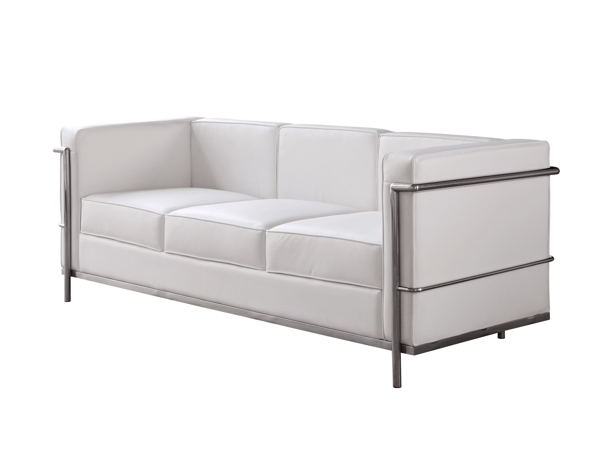 Optimum Italian Leather Sofa in White - Euro Living Furniture
