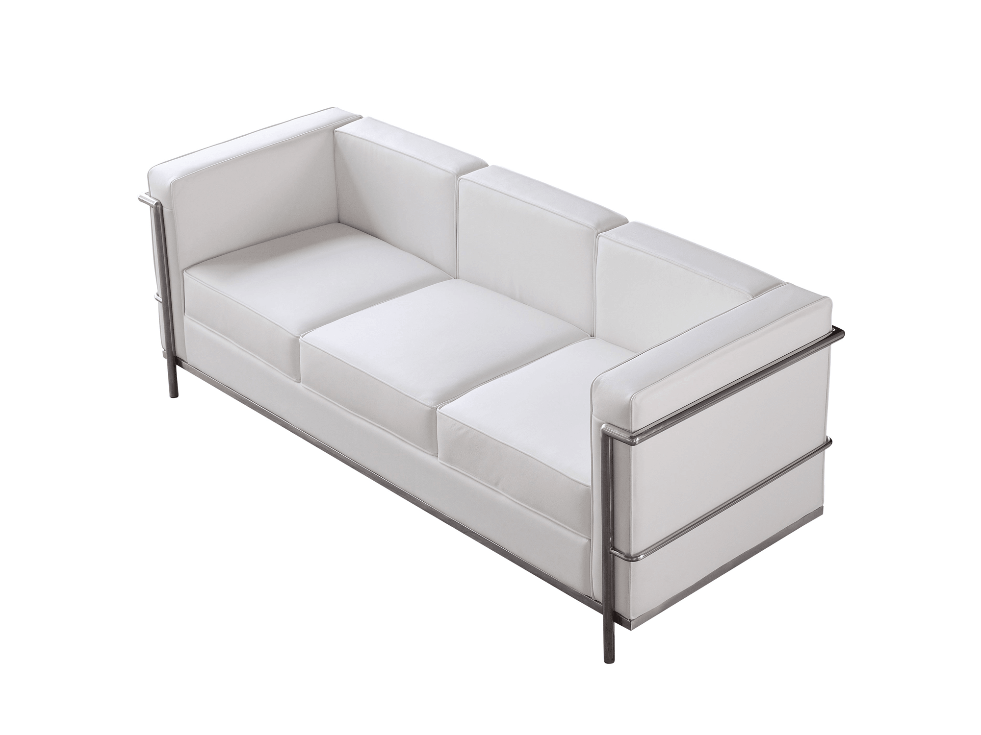 Optimum Italian Leather Sofa in White - Euro Living Furniture