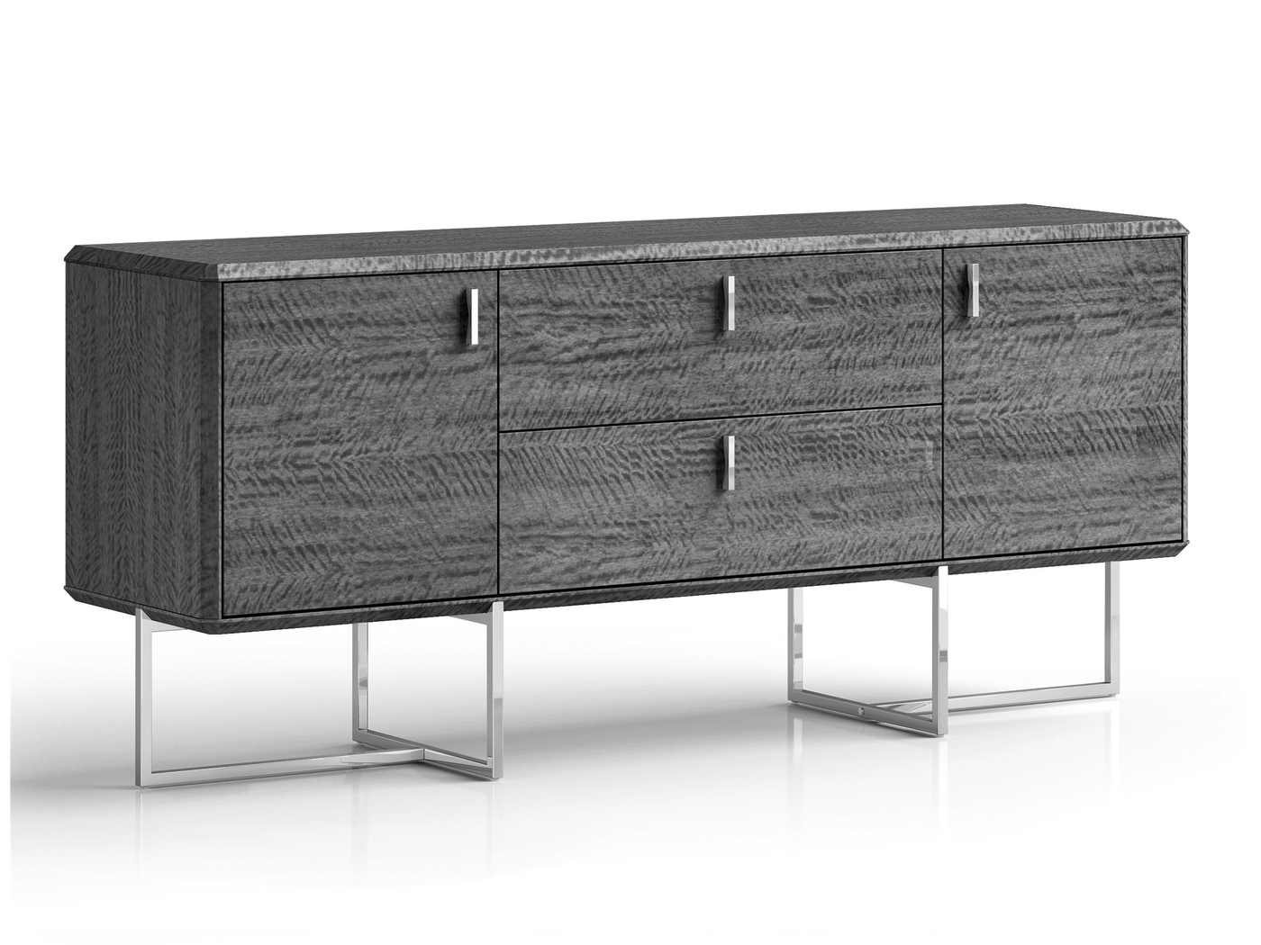 grey gloss dresser Ives 6-Drawer Dresser Cabinet Grey High Gloss