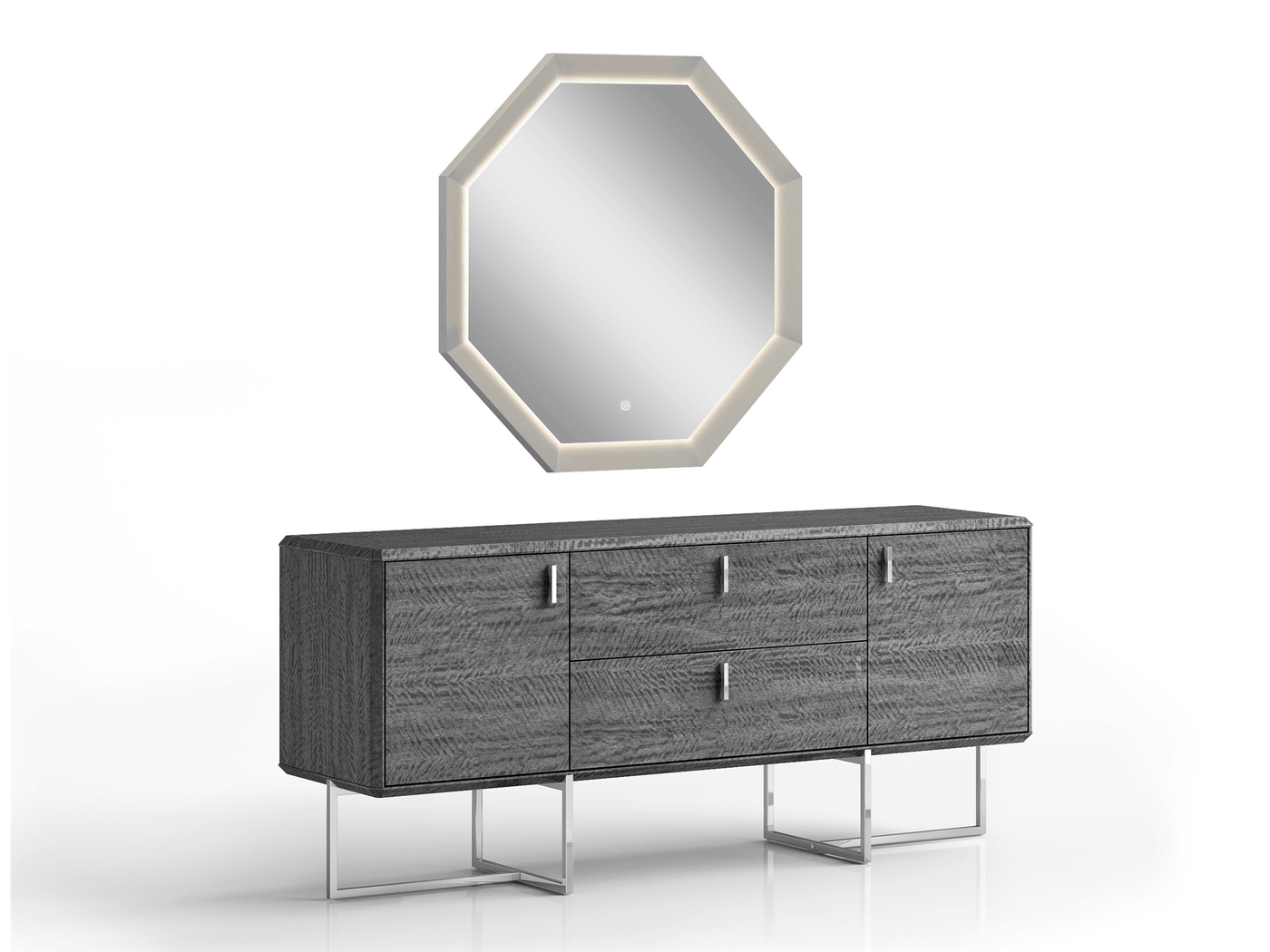 grey gloss dresser J&M Furniture New York Dresser in Grey 18215-D