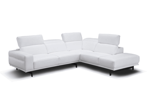 Vertex Modern Leather Sectional in Snow White - Euro Living Furniture