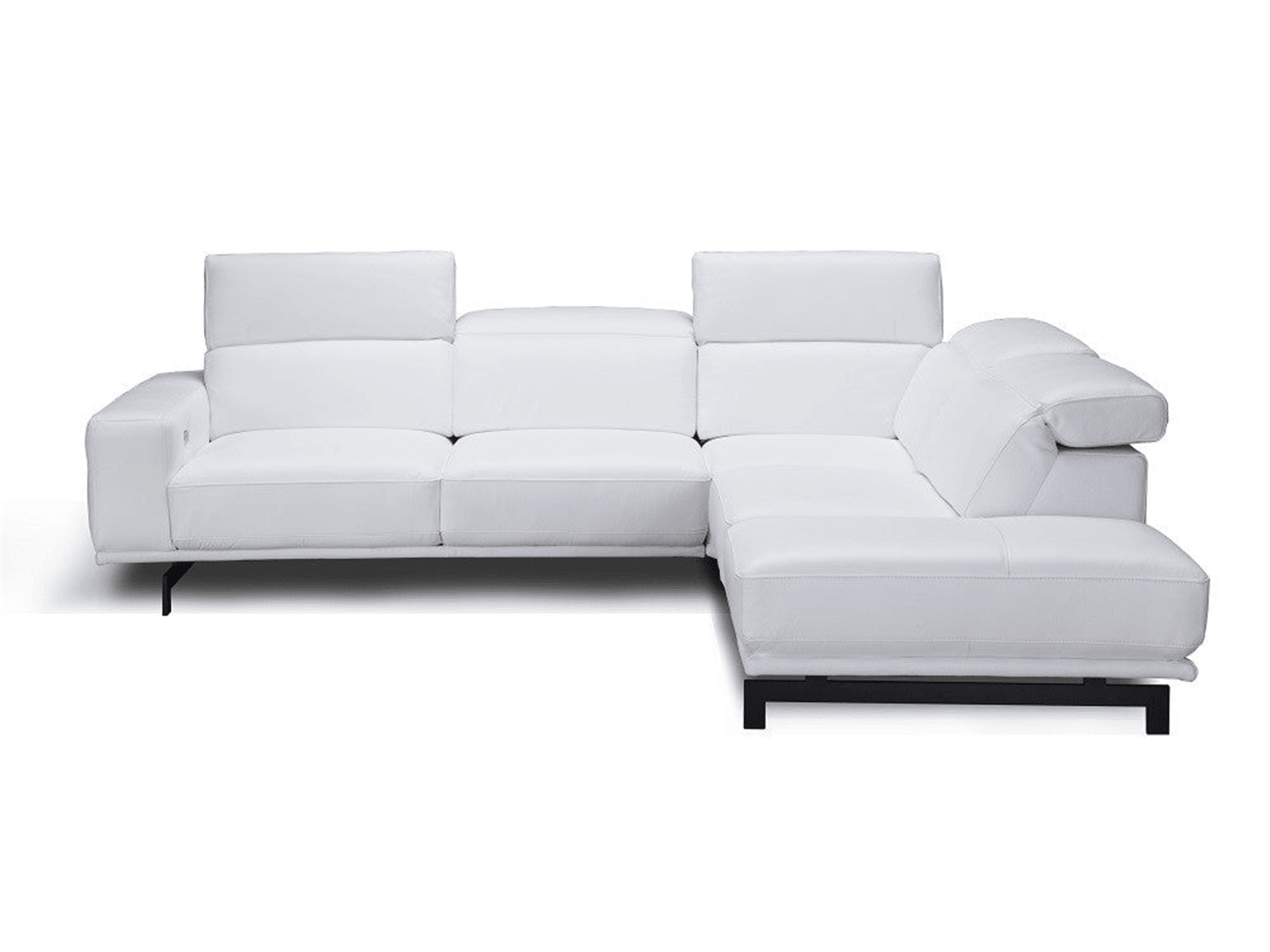 Vertex Modern Leather Sectional in Snow White - Euro Living Furniture