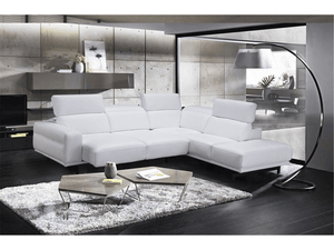 Vertex Modern Leather Sectional in Snow White - Euro Living Furniture