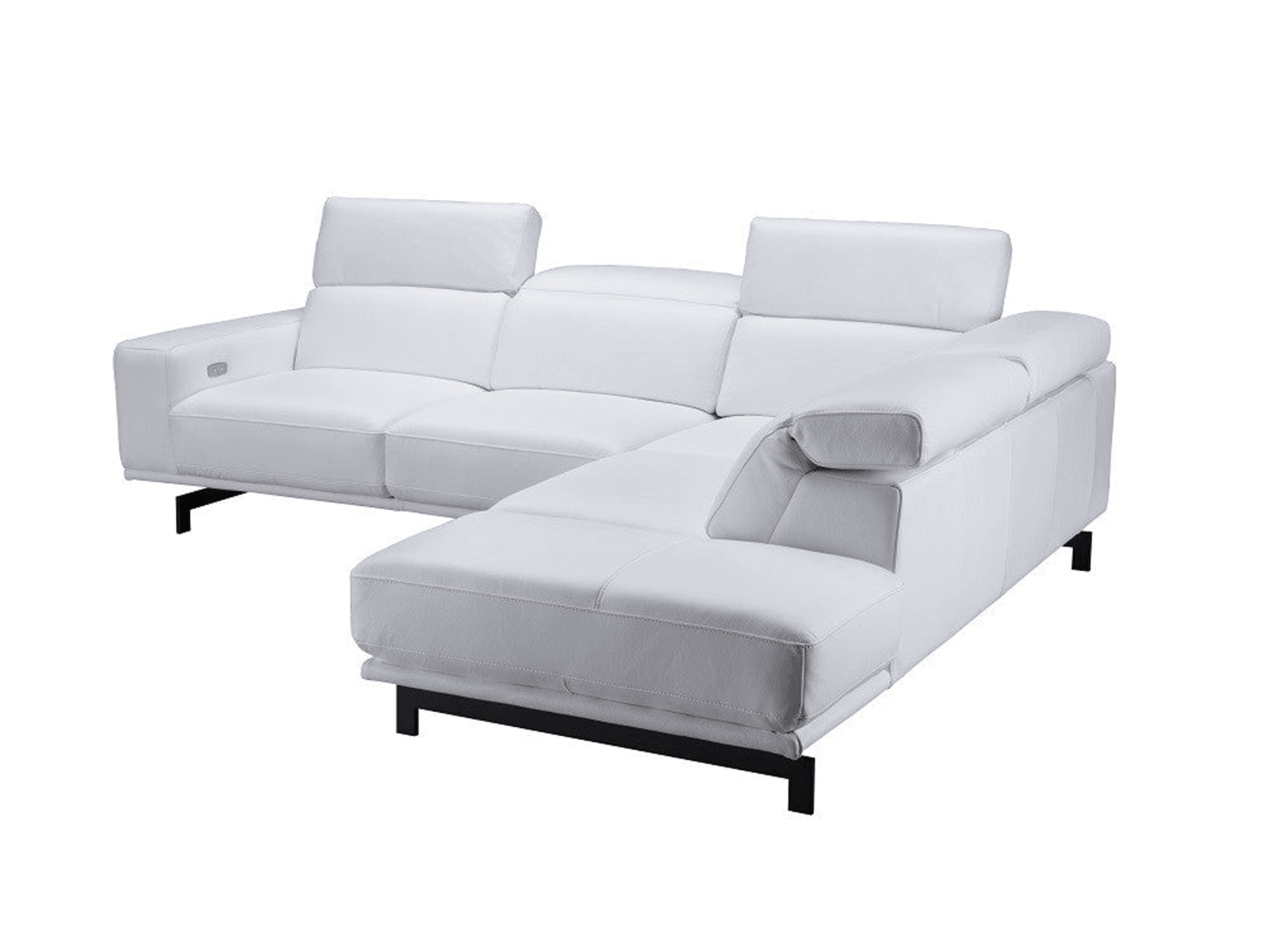 Vertex Modern Leather Sectional in Snow White - Euro Living Furniture