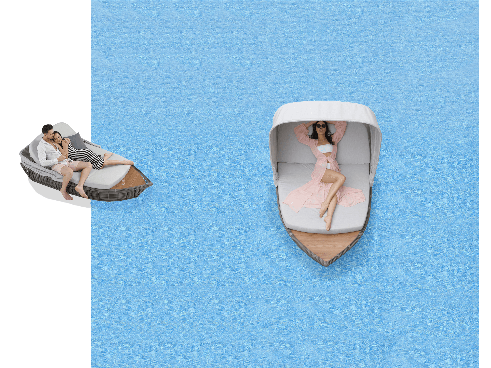 Hyeon Boat Double lounger - Euro Living Furniture