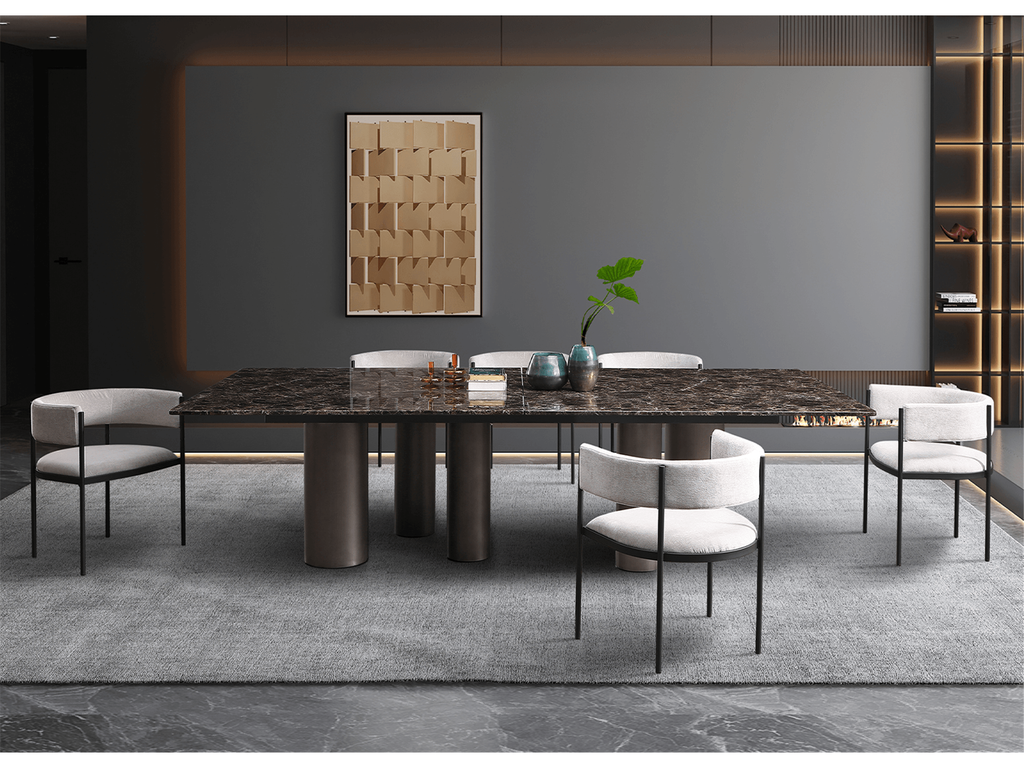 Hightower Dining Table Black Bronze - Euro Living Furniture