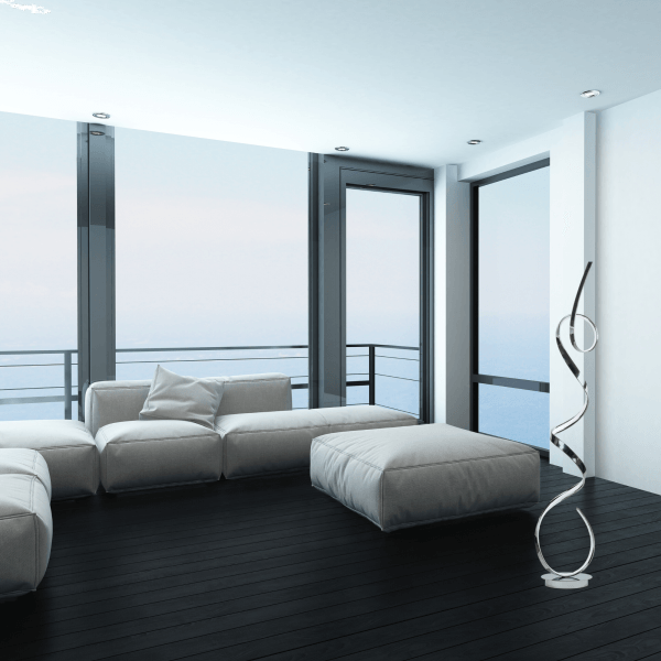 Astred LED Floor Lamp // Chrome - Euro Living Furniture