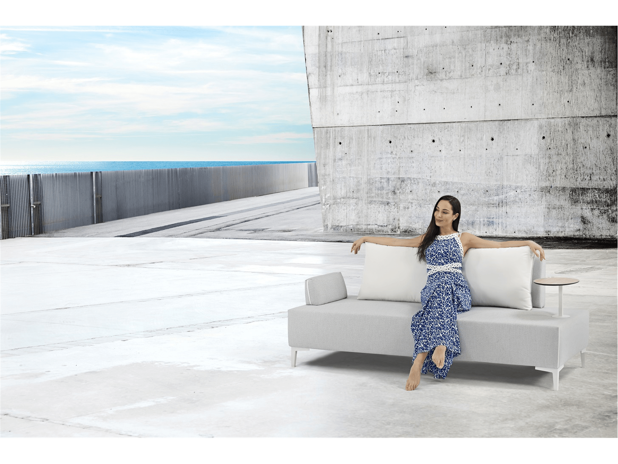 Helvius Arm Sofa with Table - Euro Living Furniture