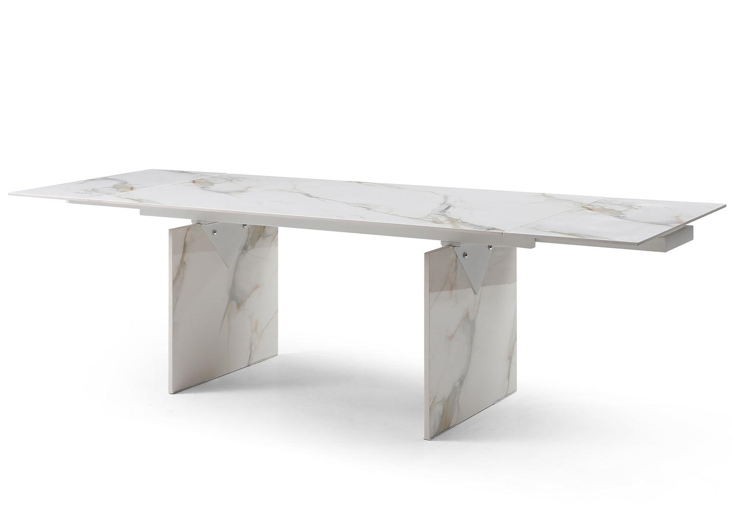 Opal Extendable Dining Table White - Euro Living Furniture