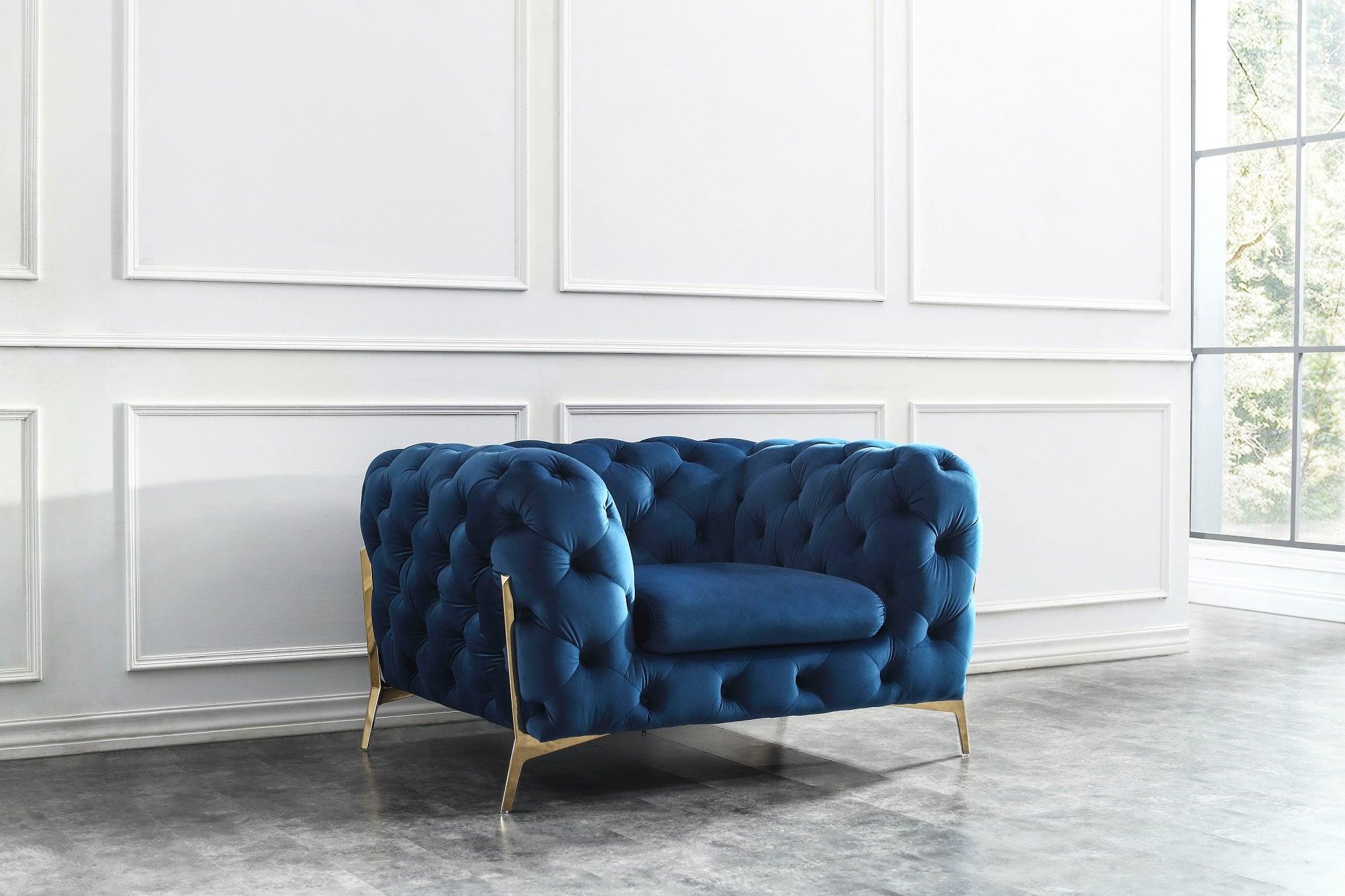 Glam Blue Sofa - Euro Living Furniture