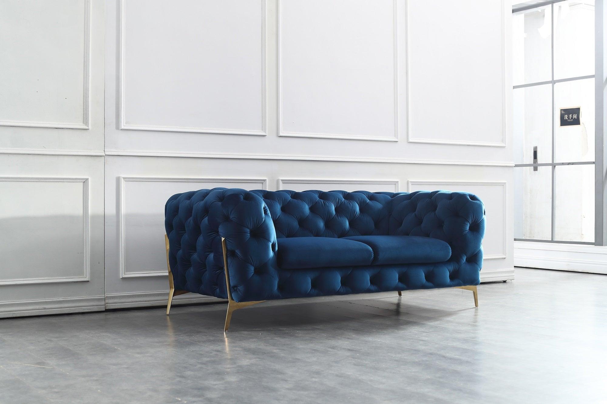Glam Blue Sofa - Euro Living Furniture