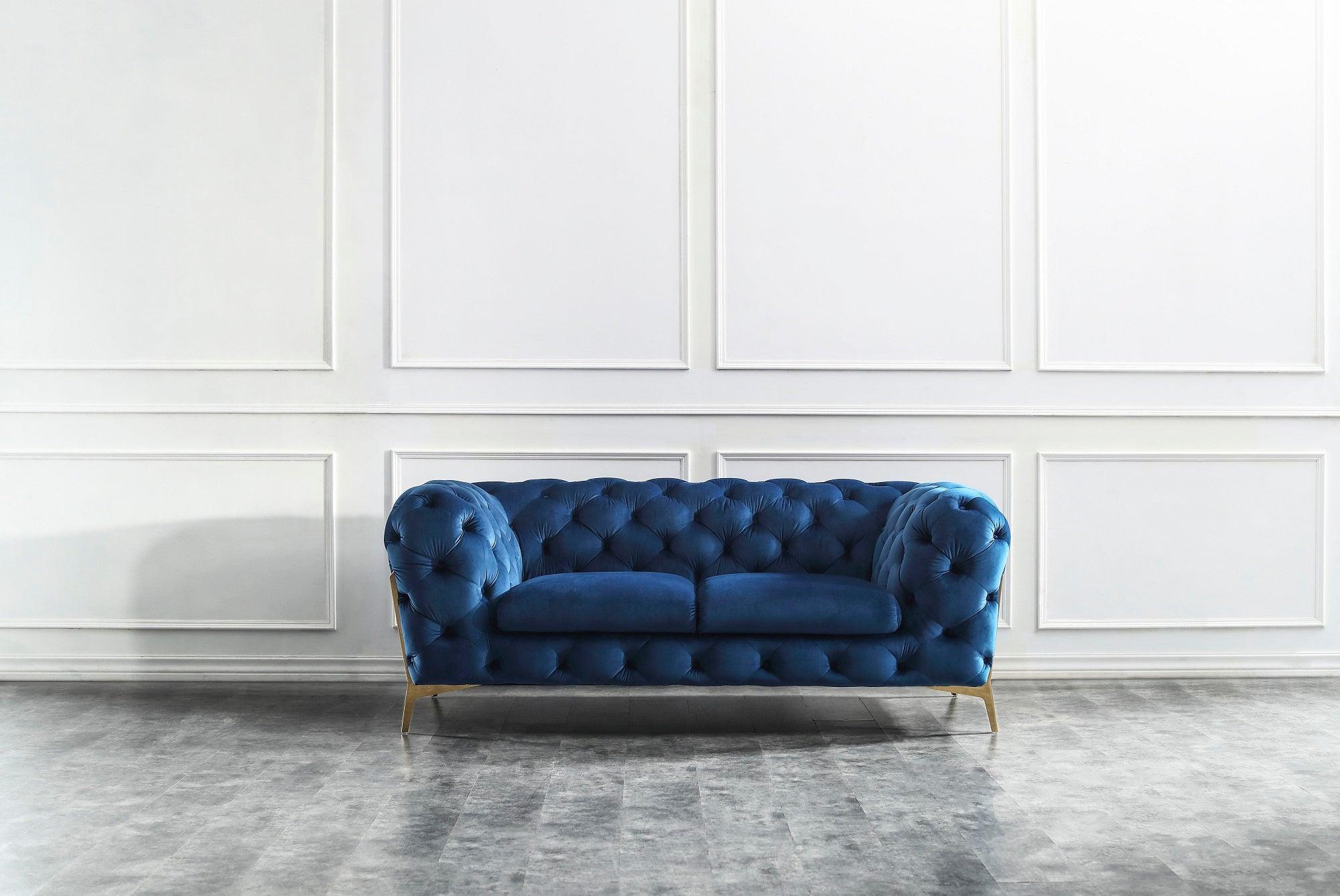 Glam Blue Sofa - Euro Living Furniture