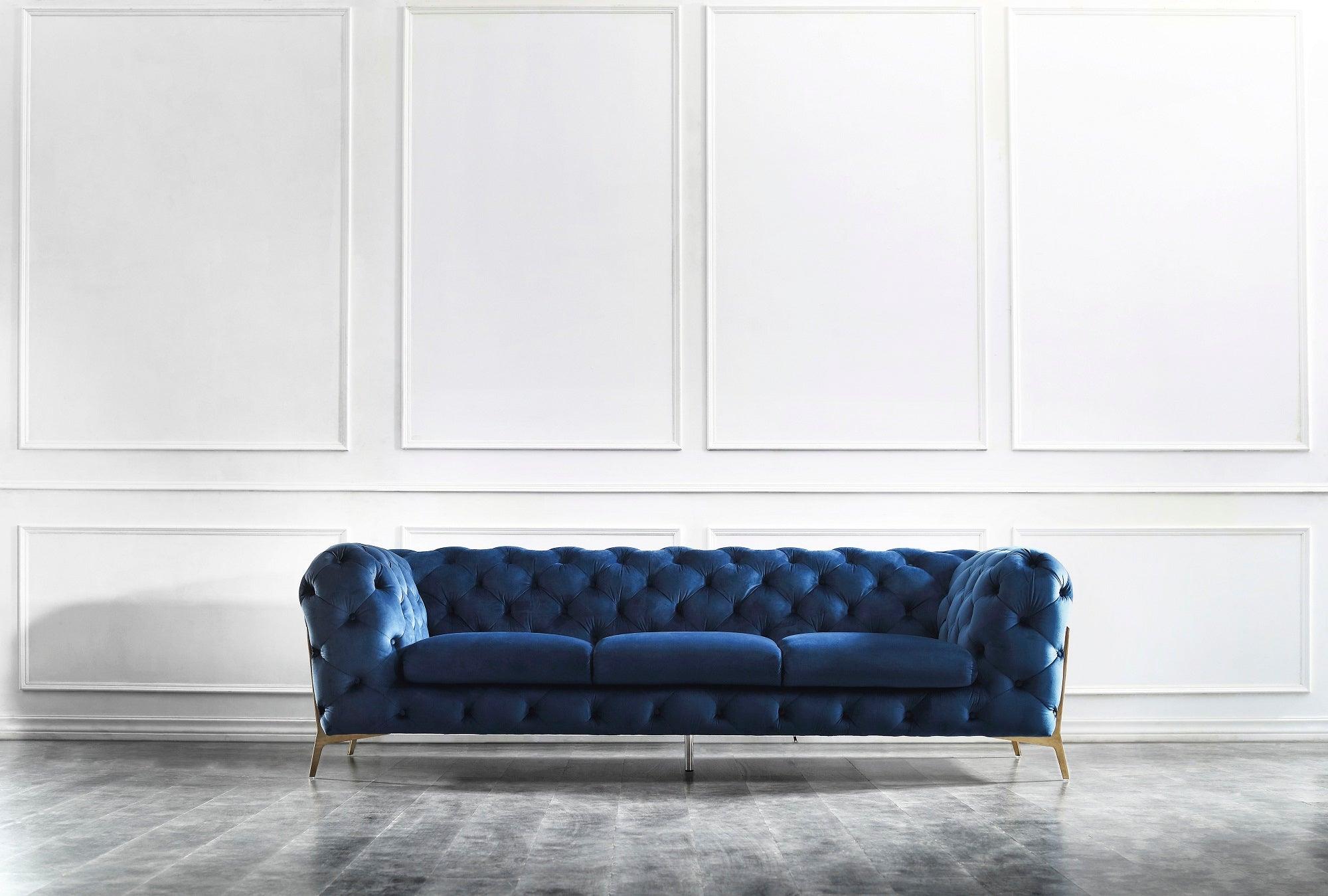 Glam Blue Sofa - Euro Living Furniture
