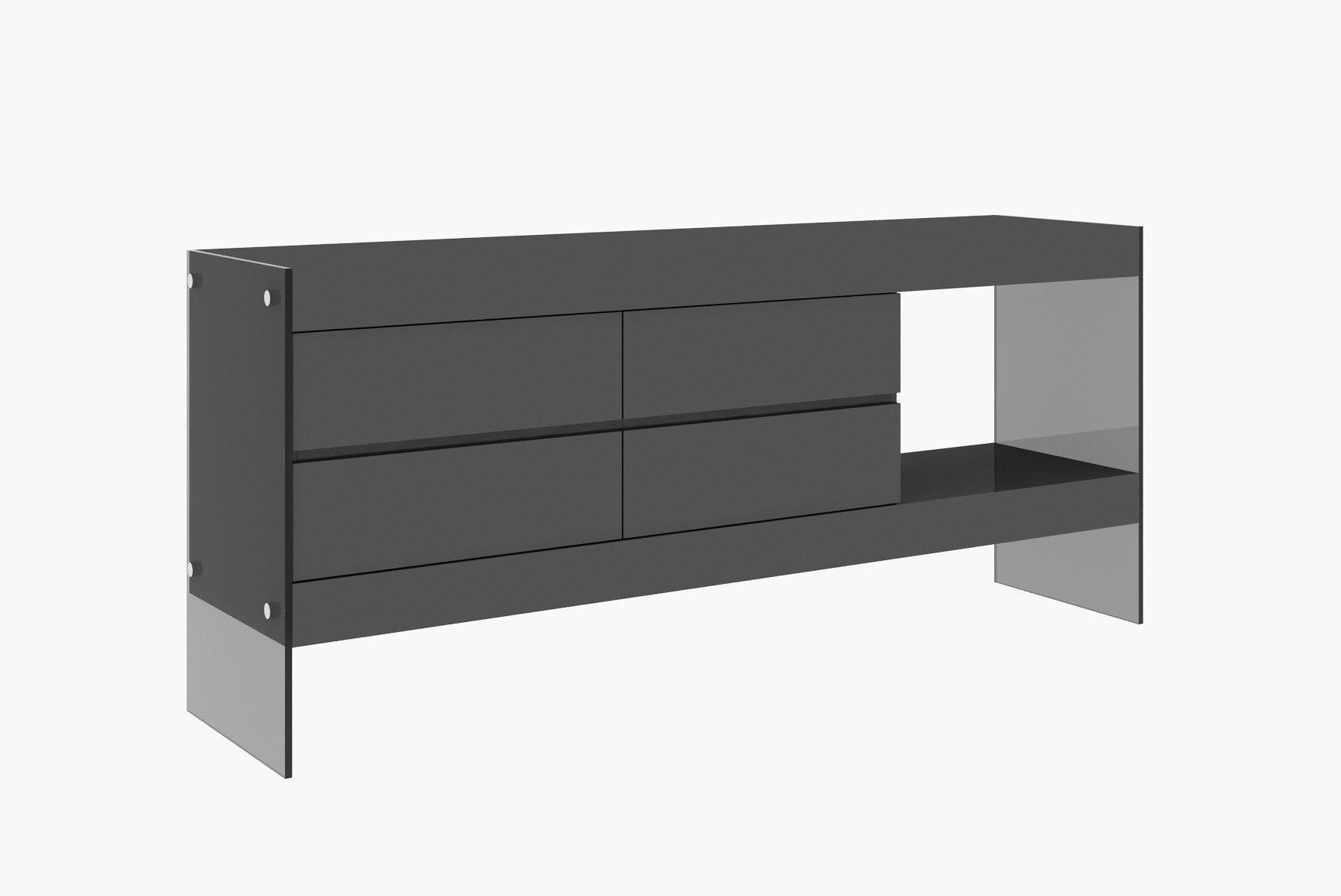 Grey Float Modern Buffet in High Gloss - Euro Living Furniture