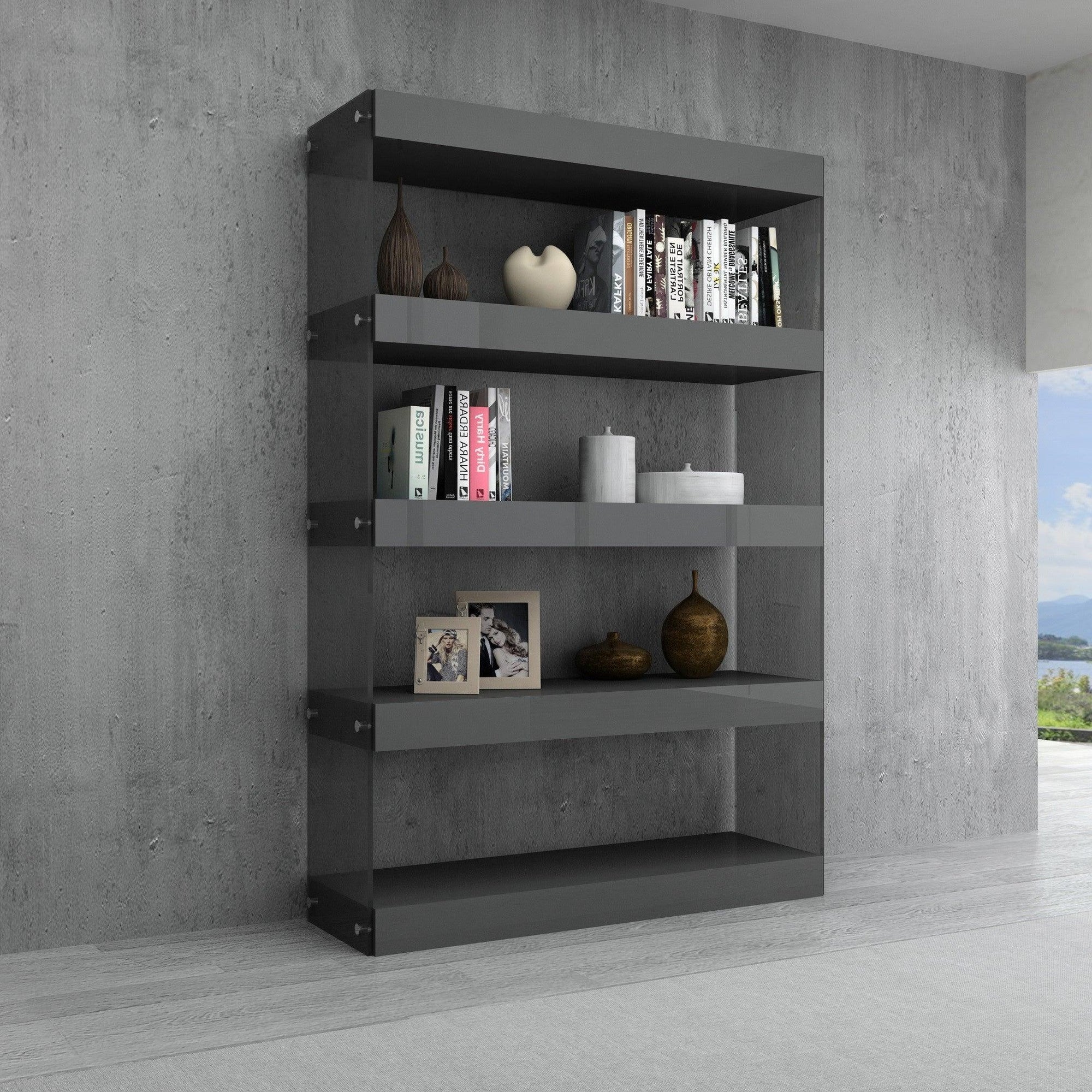 Grey Float Curio Unit in High Gloss - Euro Living Furniture