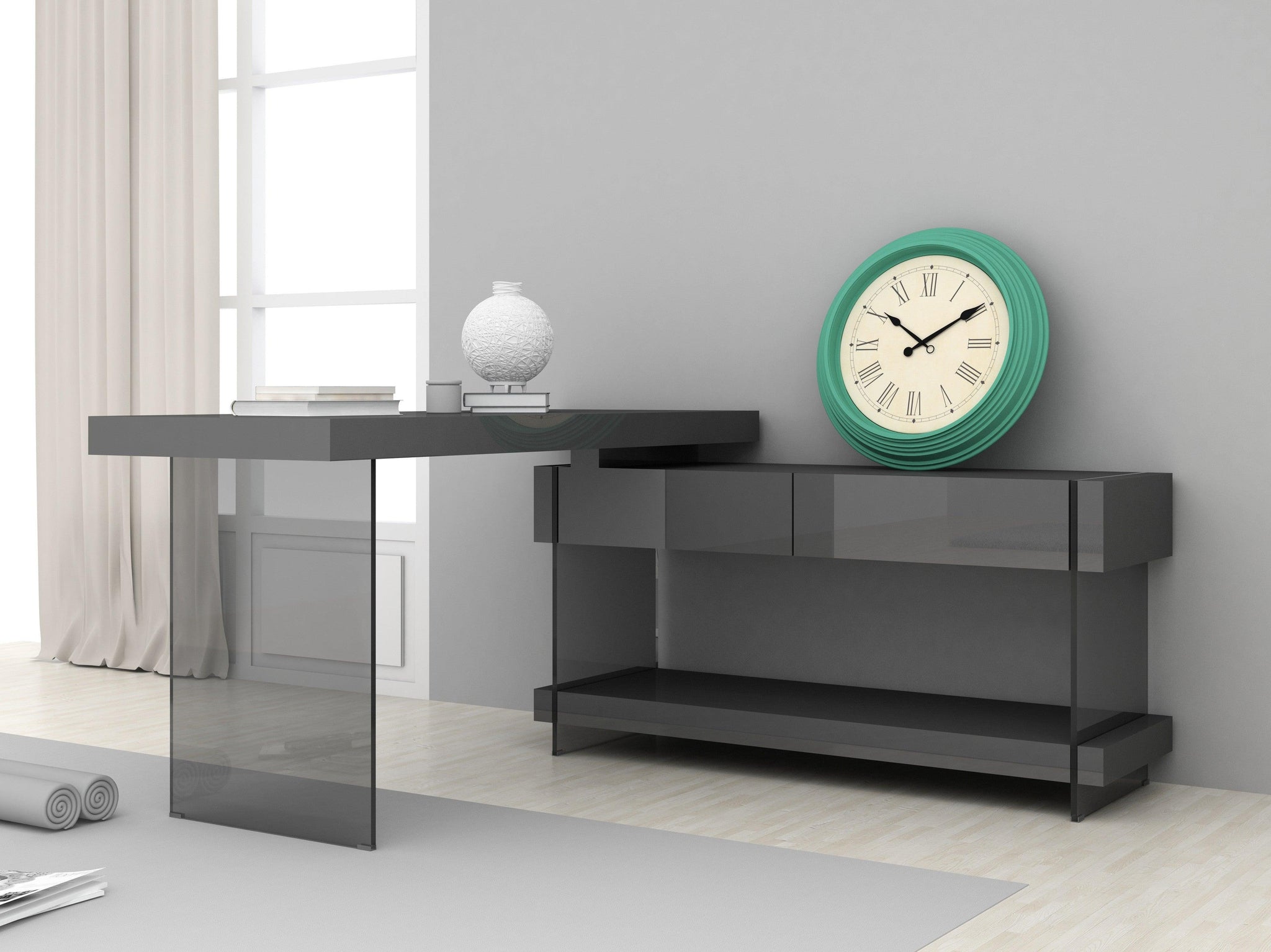 Gloss sales grey desk